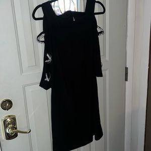 Women’s black Chiasso size Small dress Rhinestone sleeve cutout. NWOT